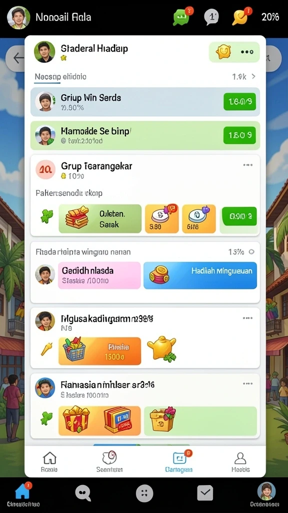 Screenshot dari tantangan menarik dalam permainan.