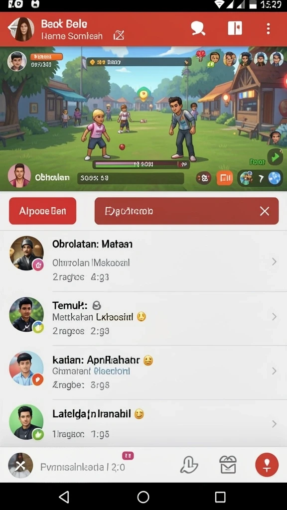Fitur sosial untuk interaksi pemain yang menyenangkan.