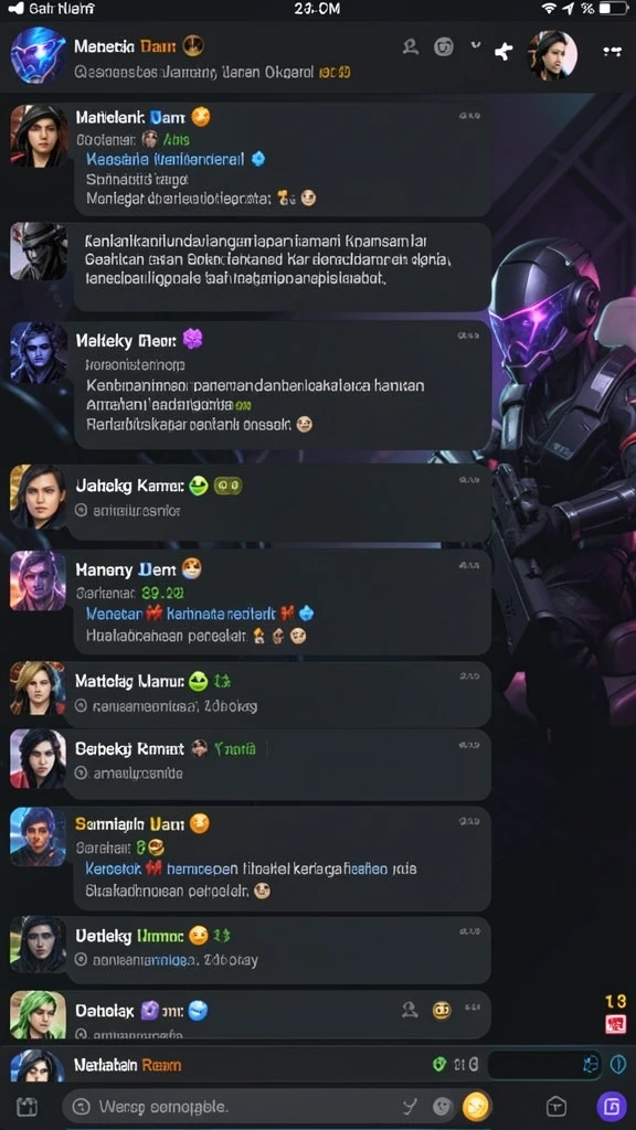 Tampilan karakter utama yang menarik dan penuh warna.